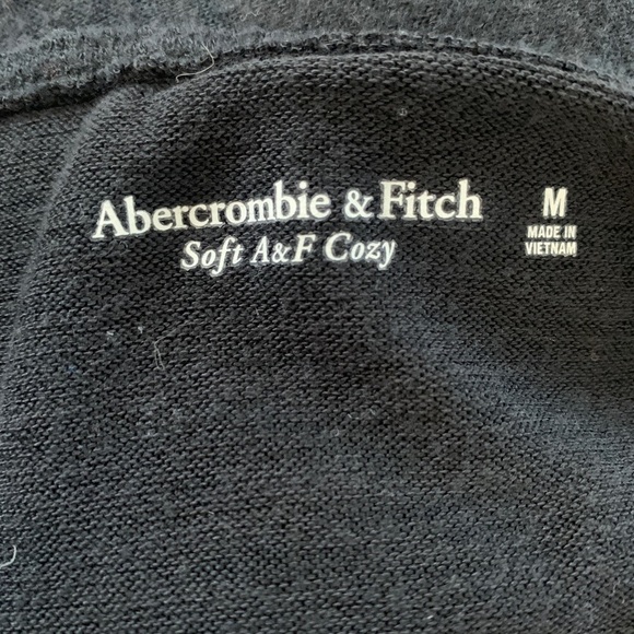 Abercrombie & Fitch Long-Sleeved Soft A & F Cozy Twist Bodysuit Blue Black Knit - Picture 13 of 17